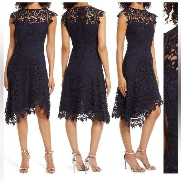 Eliza J Dresses & Skirts - Eliza J Lace Asymmetric Cocktail Dress